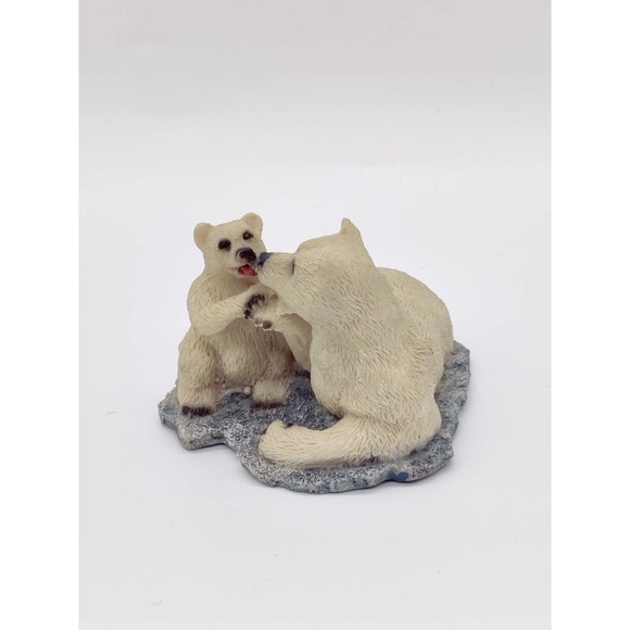 2 Polar Bears Figurine Sculpture Mama & Baby Kiss 2" Cute Nick-Nack Albert Price - Picture 2 of 10